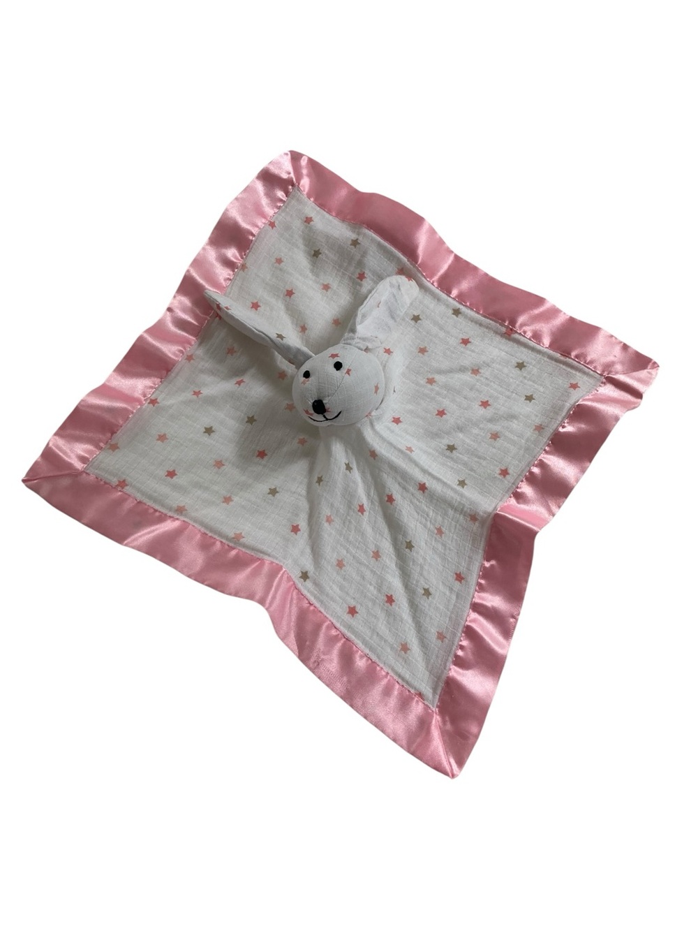 Aden + Anais Bunny Lovey‎ Musy Mate Oh Girl Stars Muslin Pink Security Blanket.